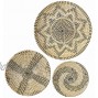 Artera Wicker Wall Basket Decor Set of 3 Oversized Hanging Natural Woven Seagrass Flat Baskets Round Boho Wall Basket Decor for Living Room or Bedroom Unique Wall Art Style 3