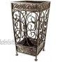 Brelso Super Quality Umbrella Stand Umbrella Holder Antique Look Metal Entry Hallway Décor Square Style w Removable Drip Tray. Antique Bronze
