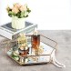 Feyarl Anti- Scratch Glass Mirror Surface Vanity Tray Ornate Cosmetic Jewelry Trinket Display Perfume Skin Care Tray Organizer Decorative Tray for Dresser Countertop Home Deco Christmas Gift