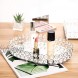 Feyarl Crystal Vanity Makeup Tray Ornate Jewelry Trinket Tray Organizer Cosmetic Perfume Bottle Tray Decorative Tray Home Deco Dresser Skin Care Tray Storage Container Oval 12 x 8 Silver