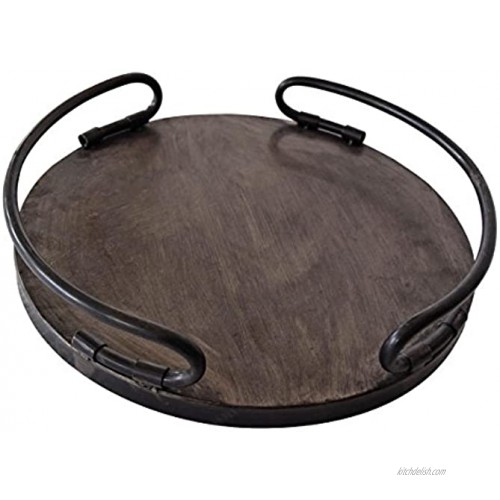 Foreside Home & Garden Metal 14 x 14 inch Round Decorative Tray Small
