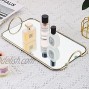 GREEHOMEDE Decorative Tray with Handle Gold Mirror Tray Vanity Tray Jewelry Perfume Organizer Makeup Tray Mirror Tray for Vanity Dresser Bathroom Bedroom13.8'' x 7.9''