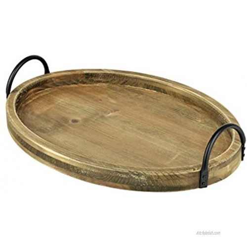 Gurfuy Wooden Decorative Tray Rustic Wood Tray Serving Tray Vintage Wooden Trays Decorative Wood Trays Wooden Serving Trays Farmhouse Wood Trays for Breakfast Coffee Table Tray Oval-L