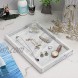 Hipiwe Natural Marble Storage Tray -Rectangular Vanity Tray Cosmetics Jewelery Tray Dresser Organizer Tray Serving Tray for Bathroom Kitchen,Coffee Table,Home Decor,12x 8