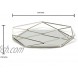 Homeduvo 102LaDeco Decorative Silver Metal Prisma Tray with Mirror for Jewelry Vanity Cosmetic Makeup Perfume Organizer Ornate Trinket Tabletop Decor Gift for Women Girls Birthday Christmas