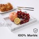 JESSILIN HOME Marble Tray Rectangle Decorative Stone Tray for Storage and Display with Perfume Dessert Afternoon Tea for Bathroom Parties Kitchen Dining Living Room 12x7x1.2