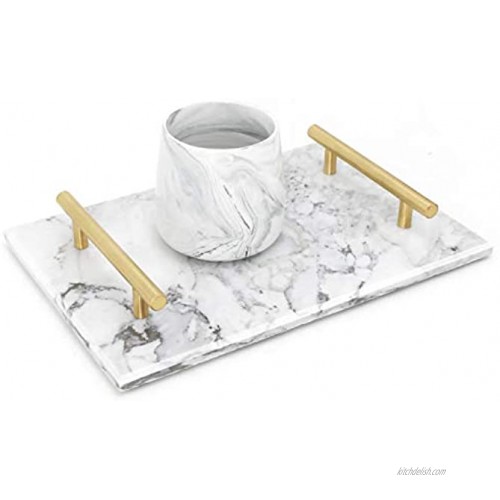 LUANT Marble Stone Decorative Tray for Counter Vanity Dresser nightstand or Desk Dimension 11-2 3L X 7-3 4W X 2 H