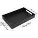 Luxspire Valet Tray with Handles 15x9 PU Leather Ottoman Serving Tray Decorative Catchall Tray Countertop Storage Mens Vanity Tray for Jewelry Key Cologne Dresser Nightstand Organizer Black