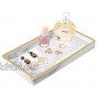 MoKo Jewelry Dish Tray Decorative Ceramic Jewelry Ring Dish Trinket Tray with Gold Trim Decorative Home Décor for Bathroom Bedroom Office Living Room Table-Top Countertop Organization White Marble