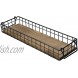 MyGift Rustic Burnt Brown Wood Rectangular Serving Display Basket Style Tray with Vintage Metal Wire Frame and Handles