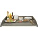 MyGift Vintage Gray Solid Wood Jumbo Sized Stove Top Cover and Countertop Tray Noodle Board with Cutout Handles