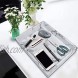 PLERISE Leather Tray Perfume Tray Organizer Jewelry Tray for Home Decoration Used on Nightstand or Bathtub of Bathroom and Living Room 10.2 x 8.4 x 1.8 inches Marble White