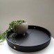 Selaos Decorative Round Serving Tray Black and Gold Tray | Decorative Trays for Coffee Table | Serving Tray for Ottoman | Black Serving Tray | Ottoman Tray for Living Room | Serving Tray Round