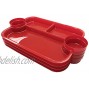 The Party Dipper Party Tray Party Plates Innovative Multi-Use Versatile Convenient for a Party Events Catering School Home Made in USA Pack of 4 Red