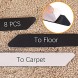 16 PCS Double Sided Rug Grippers for Hardwood Floors Non-Slip Carpet Gripper Reusable Durable Rug Tapes Stoppers Black