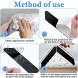 24 Pieces Rug Pad Gripper Non Slip Rug Grippers for Hardwood Floors and Tiles Floors Anti Curl Rug Gripper Reusable and Washable Rug Tape for Area Rugs and Carpets Black