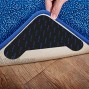 Ankey 8Pcs Big Size Rug Grippers Pads Washable Removable Cuttable Anti Curling Corner Rug Carpet Tape Grip for Hardwood Floors Area Rugs Runner Rugs Tile Floors