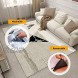 Rug Tapes 8+8 Pcs Double Sided Anti Curling Non Slip Reusable Rug Pad Washable Rug Tape for Hardwood Floors Tile Floors Carpets Floor Mats Wall