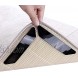 SYUOOO 10PCS 5PCS Black + 5PCS White Non Slip Rug Gripper Reusable Corner Carpet Tape Grippers Non Slip Adhesive Rug Tape for Hardwood Floors and Tile