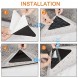 TOMALL Rug Tape Non-Slip Corner Carpet Grippers Anti Curling Area Rug Pads for Tile Hardwood Laminate Carpeted Floors Black 12pcs
