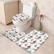 3-Piece Bath Rug and Mat Sets Cardinal Birds with Pine Cones Leaves Non-Slip Bathroom Decor Doormat Runner Rugs U-Shaped Toilet Floor Mats Toilet Seat Cover Christmas