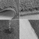 Bathroom Rug Set 3 Piece Shaggy Soft Non-Slip Bath Mats Solid Color Rectangular Floor Mat U-Shaped Area Rug Toilet Lid Cover Grey