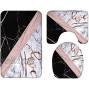 Bathroom Rug Set of 3,Rose Gold Marble with Love,Non-Slip Rugs Toilet Lid Cover and Bath Mat Bathroom Decor Set