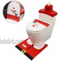 BUSOH Snowman Santa Toilet Seat Cover and Rug Set Red Christmas Decorations Bathroom