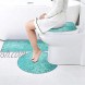 Washroom Rug Turquoise Decor Small dot Mosaic Tiles Shape Simple Classical Creative Artful Fun Design Memory Foam Bath Mats for Tub Shower and Bath Room