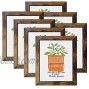 8x10 Picture Frame Rustic Brown Frames Fits 8 by 10 Inch Prints Wall Tabletop Display 7 Pack