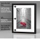 Americanflat 9x12 Picture Frame in Black Displays 6x8 With Mat and 9x12 Without Mat Composite Wood with Shatter Resistant Glass Horizontal and Vertical Formats for Wall