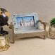 EXCELLO GLOBAL PRODUCTS Beach Chair Photo Frame: Holds 4x6 Horizontal Photo. Rustic Picture for Tabletop Display with Nautical Beach Themed Home Decor