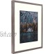 Frametory Smooth Wood Grain Finish Frame with Ivory Mat for Photo includes Sawtooth Hangers and Real Glass Landscape Portrait Wall Display Grey 16x20 Frame for 11x14 Photo 1 Pack