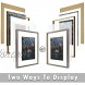 Frametory Smooth Wood Grain Finish Frame with Ivory Mat for Photo includes Sawtooth Hangers and Real Glass Landscape Portrait Wall Display Grey 16x20 Frame for 11x14 Photo 1 Pack