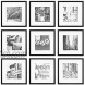 Gallery Perfect Gallery Wall Kit Square Photos with Hanging Template Picture Frame Set 12 x 12 Black 9 Piece