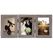 Golden State Art 4x6 Three Picture Frame Trifold Hinged Photo Frame with 3 Openings Desk Top Family Picture Collage with Real Glass 4x6 Triple Grey 1-Pack