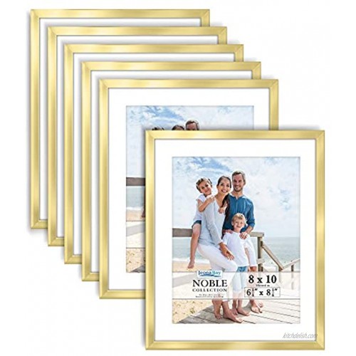 Icona Bay 8x10 Picture Frames Gold 6 Pack Modern Professional Frame Set Noble Collection