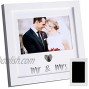 Jinchuan Heart Thumbprint Keepsake Frame and Ink Kit,Wedding Picture Frame Wedding Registry Idea Shower Gift for Bride Newlywed White Frame Silver Text
