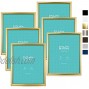 LaVie Home 8x10 Picture Frames 6 Pack Gold Simple Designed Photo Frame with High Definition Glass for Wall Mount & Table Top Display Set of 6 Classic Collection