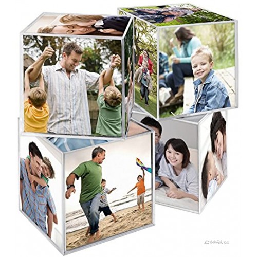 MCS 3.25x3.25 Inch Clear Plastic 6 Sided Photo Cube 4-Pack Clear 65750