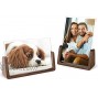 Mixoo Picture Frame 2 Pack Rustic Wooden Photo Frames with Walnut Wood Base and High Definition Break Free Acrylic Glass Covers for Tabletop or Desktop Display 4x6 inch Horizontal + Vertical