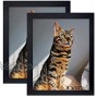 Picture Frame 8x10 Inch Set of 2 ,Made of Wood Wall Mount Vertically or Horizontally-Photo Frame Poster Frames Wall Mount or Tabletop Use Black