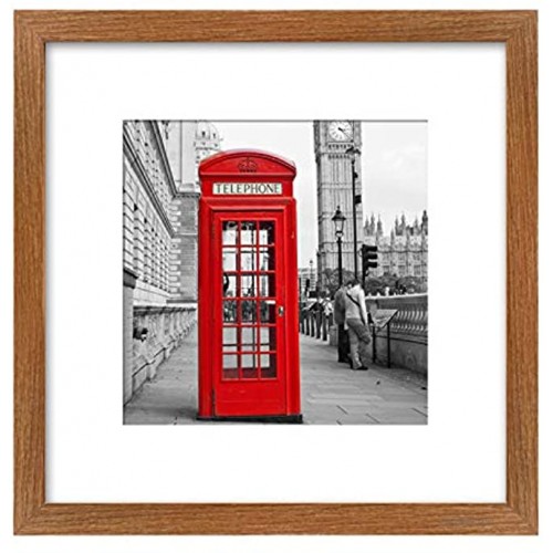 Relwaso 12x12 Picture Frame Display Pictures 8x8 with Mat or Photos 12 x 12 Without Mat Square Wooden Picture Frames for Wall Mounting