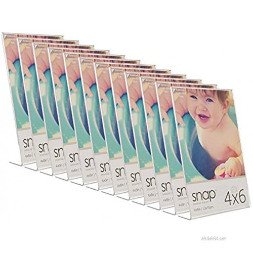 Snap Clear Acrylic Self Standing Photo Set of 12 Picture Frame Set 4 x 6 12 Count