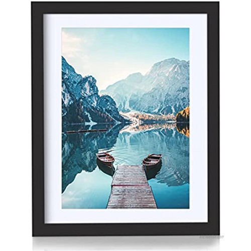 11x14 Picture Frames Black Display Picture Frame A4 Solid Wood with Mat Wooden Photo Frame for Wall Hanging or Table Top Home Decoration-11x14 Black1 Pack