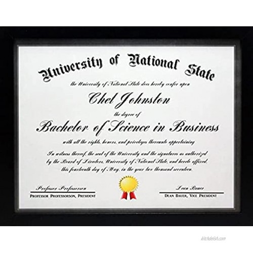 8.5x11 Black Gallery Certificate and Document Frame Thin Gallery Molding Includes Both Attached Hanging Hardware and Desktop Easel Award Certificates Documents a Diploma or a Photo 8.5 x 11