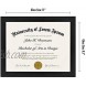 Americanflat 8.5x11 Diploma Frame in Black with Shatter Resistant Glass Horizontal and Vertical Formats for Wall and Tabletop