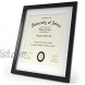 Arteza Document Frame Displays 11 x 14 Documents w o Mat or 8.5 x 11 Certificates w Mat Wood Finish Frame Pure Glass Front Picture Frame for Wall Gallery Wall