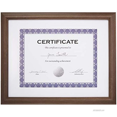 Basics Certificate Document Frame With Mat 8.5 x 11 Aged Walnut 3-Pack
