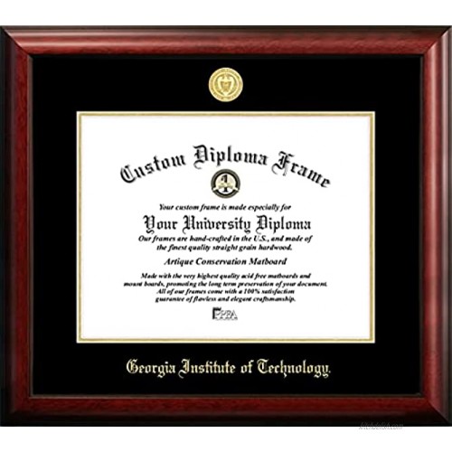 Campus Images GA974GED Georgia Institute of Technology Embossed Diploma Frame 14 x 17 Gold